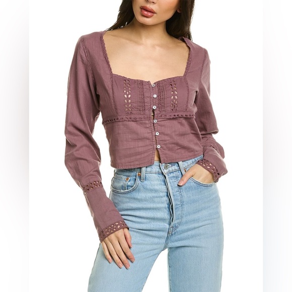 Free People Tops - 🌻🆕FREE PEOPLE Joi Blouse Roan Rouge color-Size Small